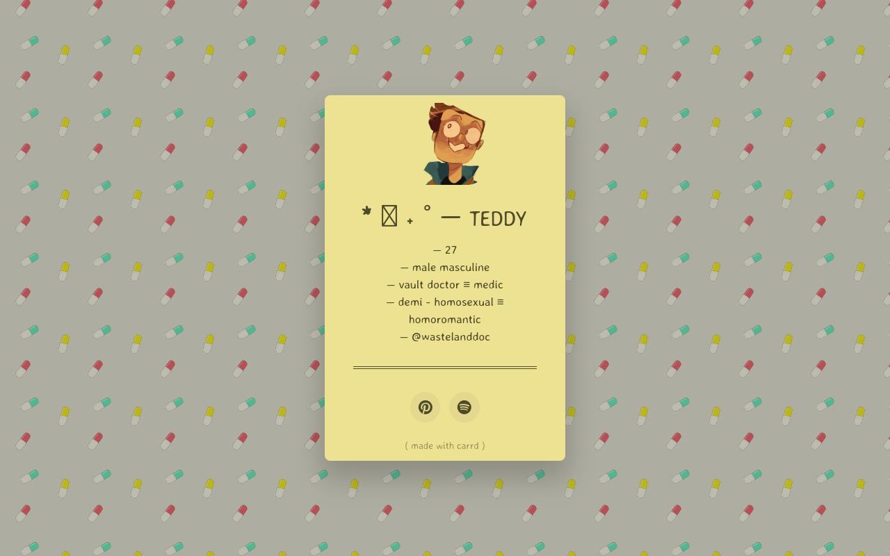 Carrd profile picture for @teddy
